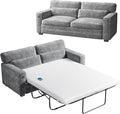 Marsail Pull Out Sofa Bed Queen Size Sleeper Sofa with Memory Foam Mattress 2 USB Charging Ports &amp Removable Covers Chenille Loveseat Couch for Living Room Apartment Light Grey