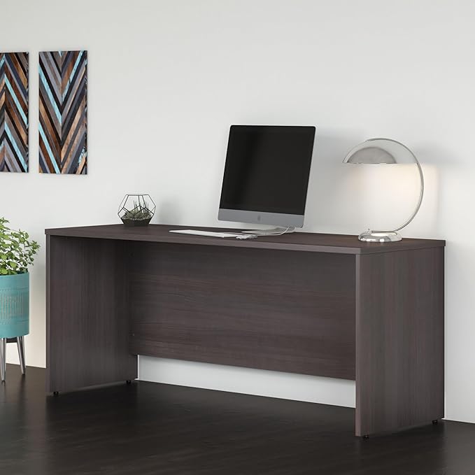 Bush Business Furniture Studio C Credenza Desk Computer Table for Home or Professional Office 72W x 24D Storm Gray