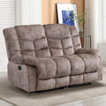 EBELLO Loveseat Recliner Sofa for Living Room Extra Wide Modern Overstuffed 2 Seat Reclining Manual Sofa Chair Breathable Fabric and Padded Cushion Light Brown