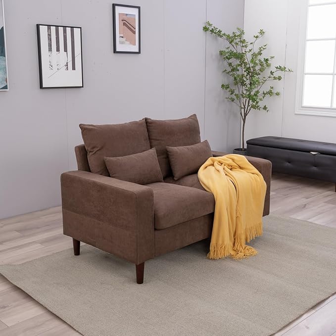Panana Sofa Couches Love Seat for Living Room Modern Linen Fabric Couch 2 Seat Sofa for Apartment and Small Space