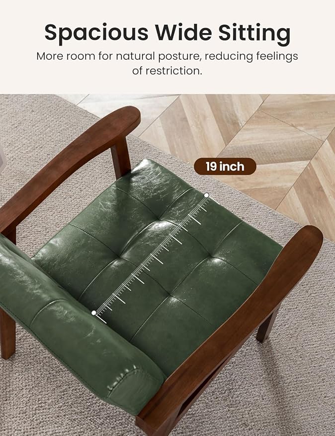 Mid Century Modern Accent Chairs for Living Room Comfy Bedroom Chairs for AdultsSmall Wide Reading Nook Arm Chair