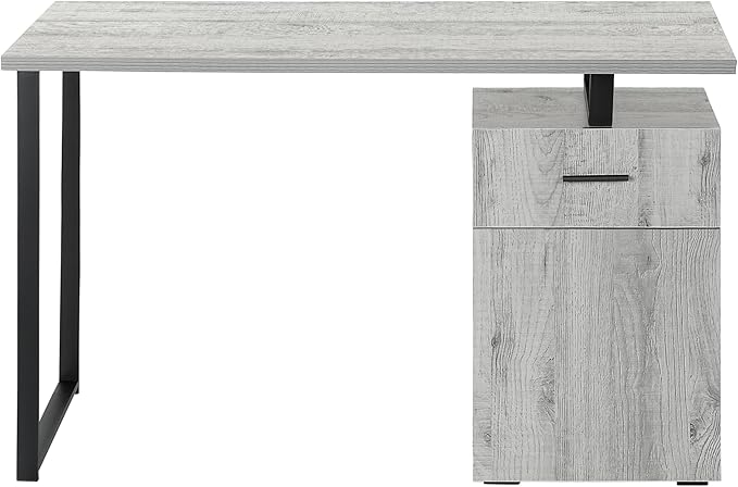 47 Modern Style Small Computer Desk Gaming Table with Storage Drawers Writing Desk with Reversible Setup for Home Office Grey