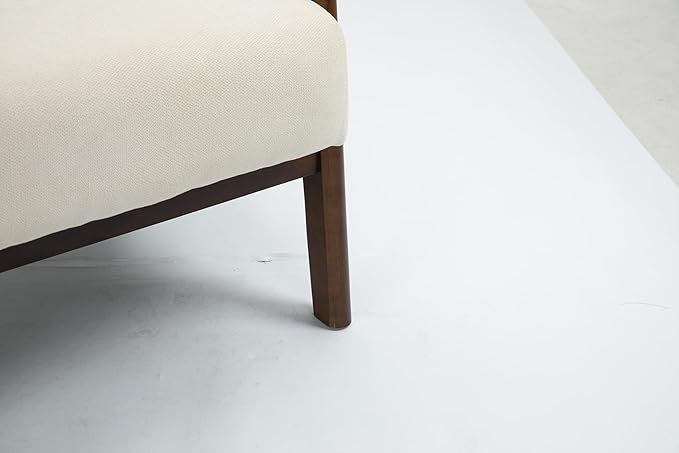 KEIKI Mid Century Modern Accent Chair Scandinavian Style Lounge Chair with Breathable Fabric Perfect for Bedroom or Sunroom