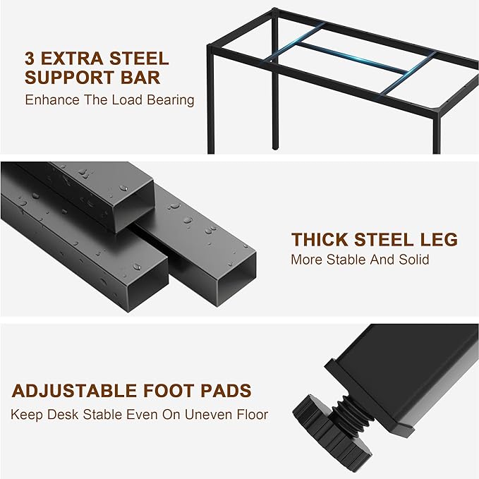 Need 70.8 Inch Executive Office Desk Large Stylish Computer Desk Simple Study Writing Desk Workstation Business Furniture for Home Office Black