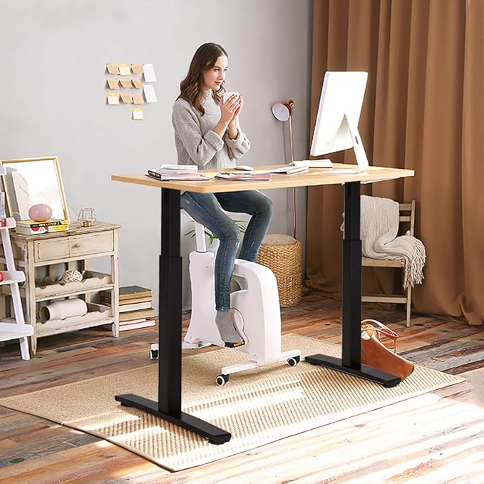 Tangkula Dual Motor Electric Standing Desk Frame Height &amp Width Adjustable Motorized Sit Stand Desk Base Ergonomic Standing Up Workstation w/Memory Controller