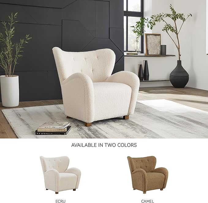 Signature Design by Ashley Larbell Contemporary Accent Chair with Wingback and Arm Rest Beige
