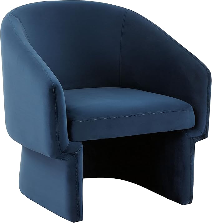 SAFAVIEH Couture Collection Susie Navy Velvet Barrel Back Accent Chair (Fully Assembled)