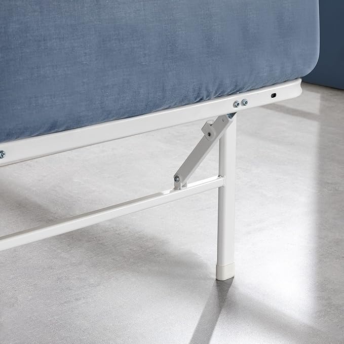 Zinus SmartBase Tool-Free Assembly Mattress Foundation 14 Inch Metal Platform Bed Frame No Box Spring Needed Sturdy Steel Frame Underbed Storage White King