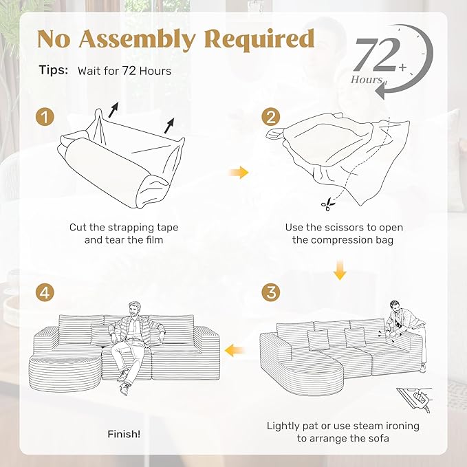 110 Modular Sectional Sofa Couches Cloud Couches for Living Room Boneless Sofa with Deep SeatL-Shape Couch with ChaiseNo Assembly RequiredGreen1 PCS