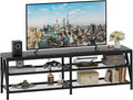 TV Stand for TVs up to 70 Inch 63 Long Industrial TV Console Table with 3-Tier Storage Shelves Entertainment Center for Living Room Bedroom (Black)