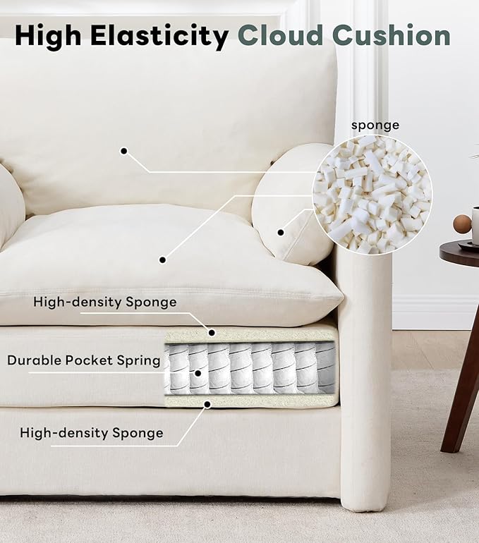 Tbfit Pull Out Sofa Bed with Chair 3 in 1 Sleeper Sofa Couch with USB &amp Storage Chaise Comfy Convertible Sleeper Sofas for Living Room Small Spaces White
