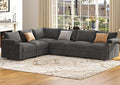 Sectional Couches for Living Room FSC Certified Velvet Modular Couch Oversized Cloud U Shaped Convertible Sleeper Sofa Chaise Detachable Armrest Cushion (Velvet Grey L Shape Corner 6 Seat)