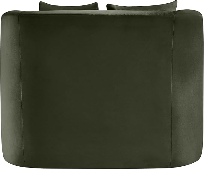 Meridian Furniture 699Green-C Alder Collection Modern | Contemporary Chair with Ultra Luxe Green Velvet 460 GSM Velvet Solid Wood Frame 38 W x 36 D x 30 H Green
