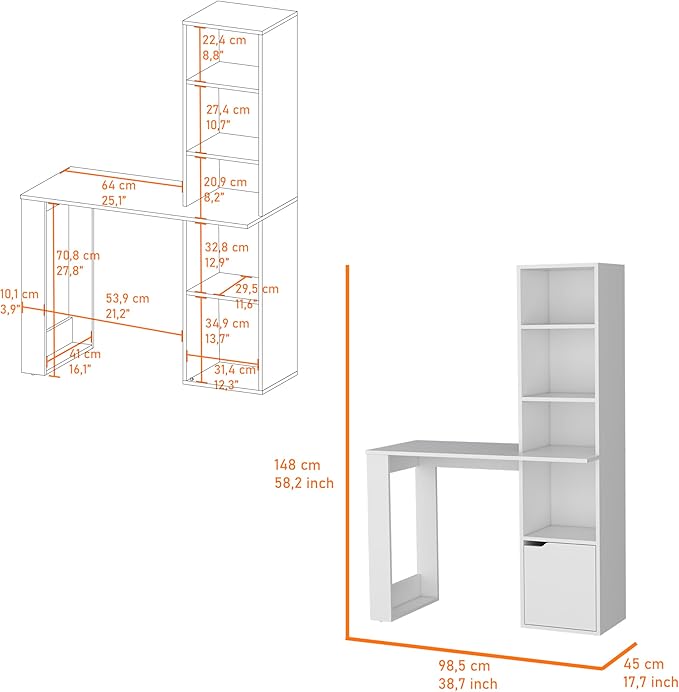 White Office Desk - Computer Desk for Home Office with Modern Design