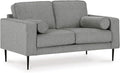Signature Design by Ashley Hazela Casual Loveseat with 2 Bolster Pillows Gray