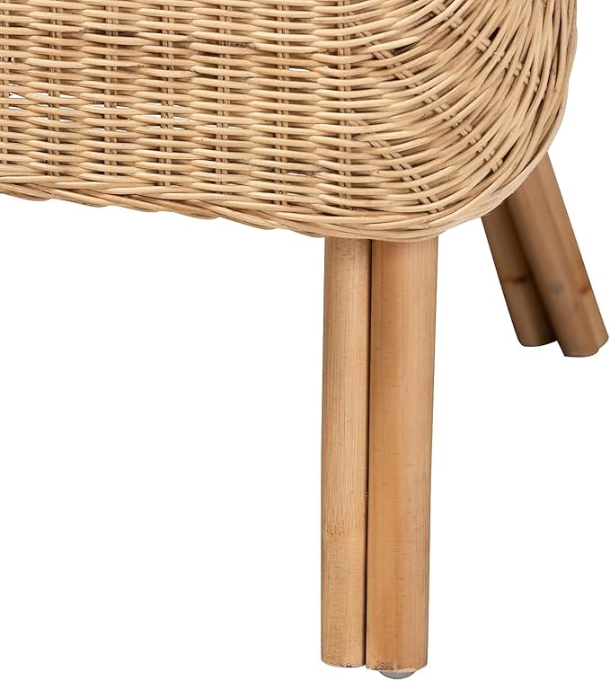 Baxton Studio Putri Modern Bohemian Natural Rattan Arm Chair