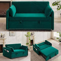 3 in 1 Convertible Sleeper Sofa Bed 55Compact Pull Out Couches with lumbar pillows &amp Storage pocket &amp USB Ports Adjustable Backrest Comfy Velvet Loveseat Sofas for Living Room Small Space