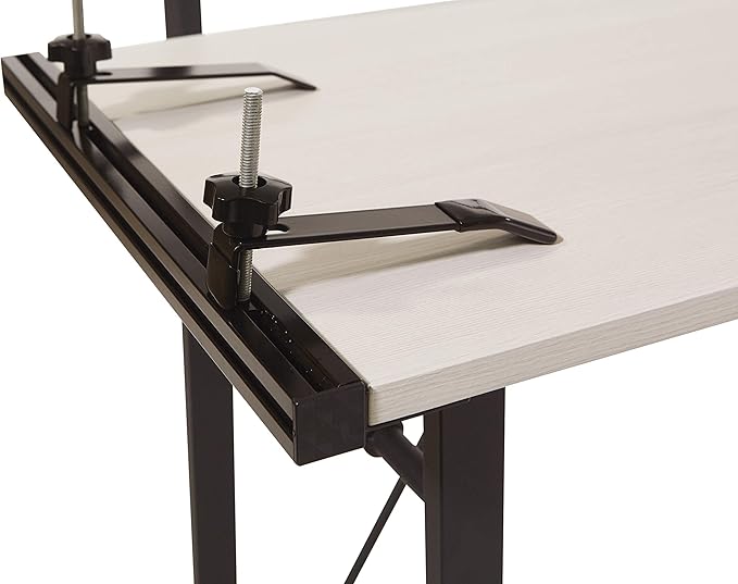 OSP Home Furnishings Tinker Desk with Storage Light Grey