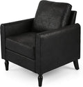 Christopher Knight Home Bunny Contemporary Club Chair with Plush Microfiber Cushions Slate Black