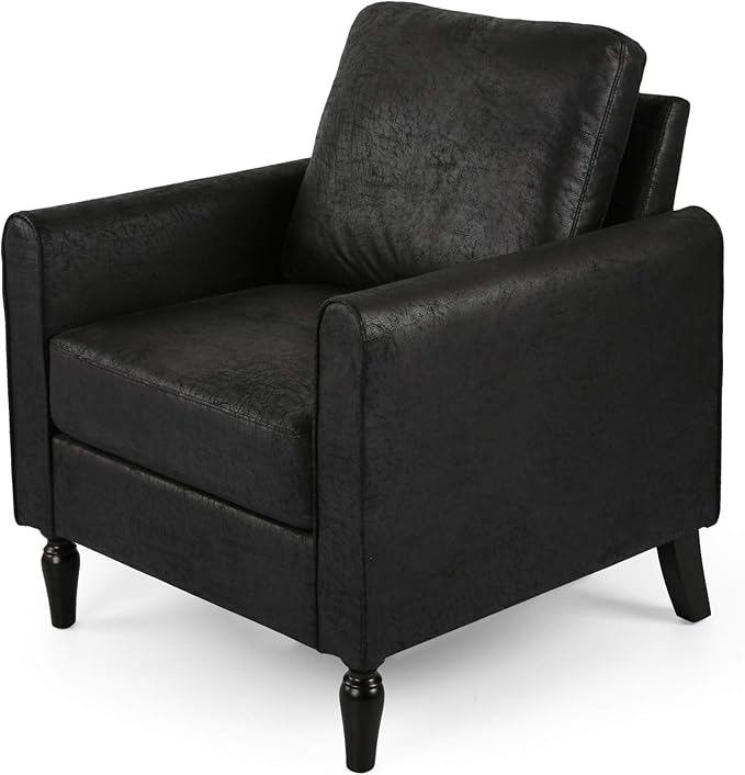 Christopher Knight Home Bunny Contemporary Club Chair with Plush Microfiber Cushions Slate Black