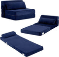 Tiita Folding Sofa Bed with Pillow Memory Foam Fold Out Chair Bed Single Size Convertible Chair Floor Couch &amp Sleeping Mattress Foldable Sleeper Sofa Bed for Guest Room Living Room Navy