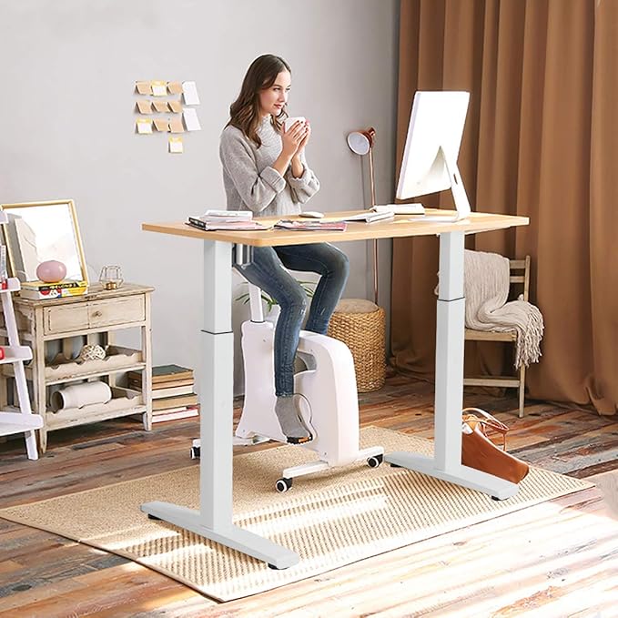 Tangkula Electric Standing Desk Frame Height &amp Width Adjustable Motorized Sit Stand Desk Base Ergonomic Single Motor Stand Up Workstation w/Memory Controller Standing Desk Legs