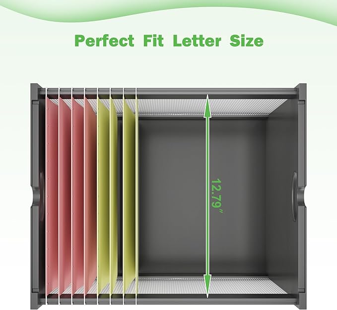Hanging File Box Organizer for Letter Size Bamboo Acrylic File Folder Storage with Lid Clear Moving Boxes Wooden with Handle Desktop Filing Holder for Office Banker Document