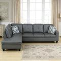 103.5 Inch Modern L-Shaped Couch PU Leather Sectional Sofa with Chaise Lounge 4-Seater Couch with Accent Pillows for Living Room Apartment Dark Grey