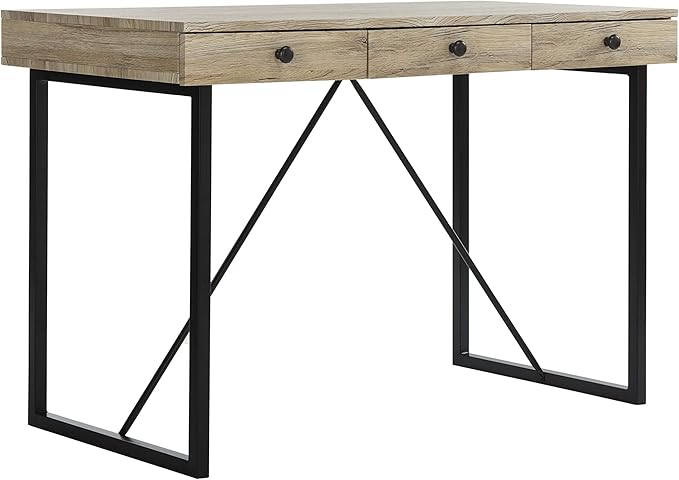 Safavieh Home Office Hilton Modern Rustic Brown and Black 3-drawer Desk