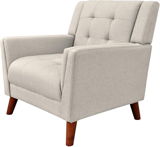 Mid Century Modern Accent Chair Upholstered Armchair Accent Chair Upholstered Lounge Arm Chair for Living Room Bedroom Balcony Apartment Office