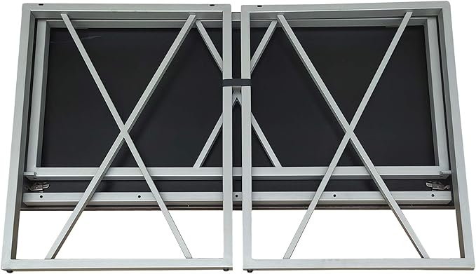 Leick Home Collapsible X Writing Computer Desk Space Saving for Bedroom Home Office Small Spaces Fully Assembled in Weathered Wood/Satin Nickel 70002-WWNK