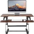 32 Inch Standing Desk Converter 12-Position Adjustable Height Computer Desk Converter Ergonomic for Use in Home Offices and Computer WorkstationsVintage Brown