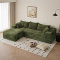 103” Boneless Couch with Chaise Deep Seat Comfy Cloud Modular Sofa Corduroy Memory Foam Sectional Couches for Living Room Bedroom No Assembly Required