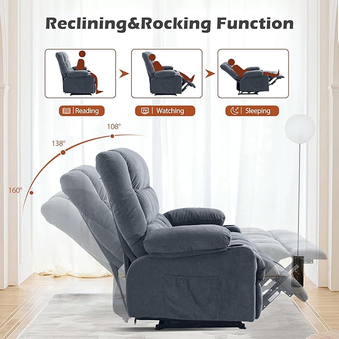 Manual Loveseat Recliner2 Seat Recliner Sofa Chair with 2 Cup Holders for AdultsCouch Set for Living Room BedroomOffice