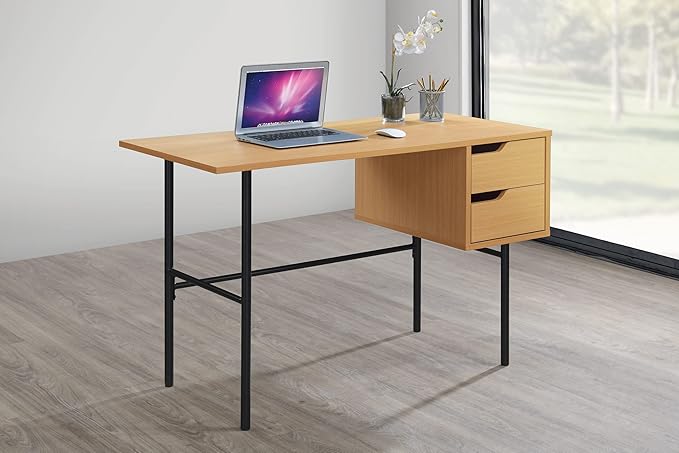 OSP Home Furnishings Denmark Writing Desk with Lockdowel Fastening System Natural