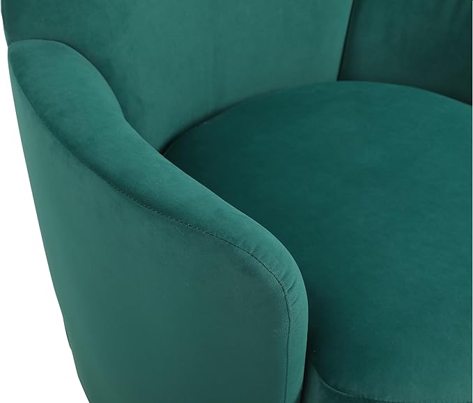 Set of 2 Swivel Accent Chair Modern Velvet American Design Swivel Round Barrel Chairs Upholstered Cozy Style for Living Room Bedroom Home Office (Velvet Emerald 2-Pack)