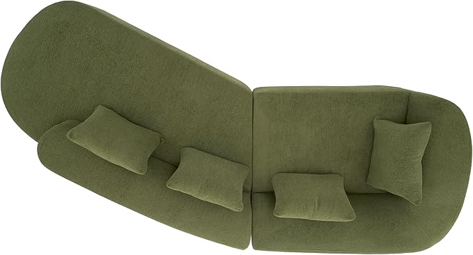 Christopher Knight Home Randa Modern Fabric Upholstered 5-Seater Sofa Oversized Chair Cloud Couch Fully Assembled Long Sofa Chaise Lounge Fully Assembled Olive Green
