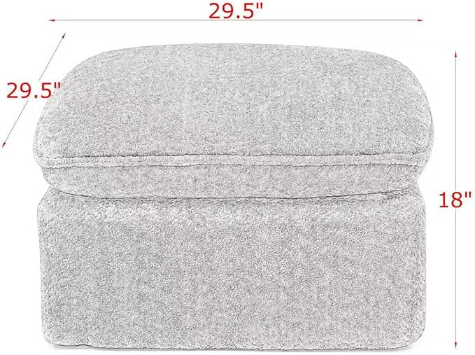 L-Shaped Boneless Modular Sectional Cloud Couches 4 Seat Modular Boucle Floor Foam Boneless Sofa Couch with Ottoman Headrest Pillows and Removable Cushions