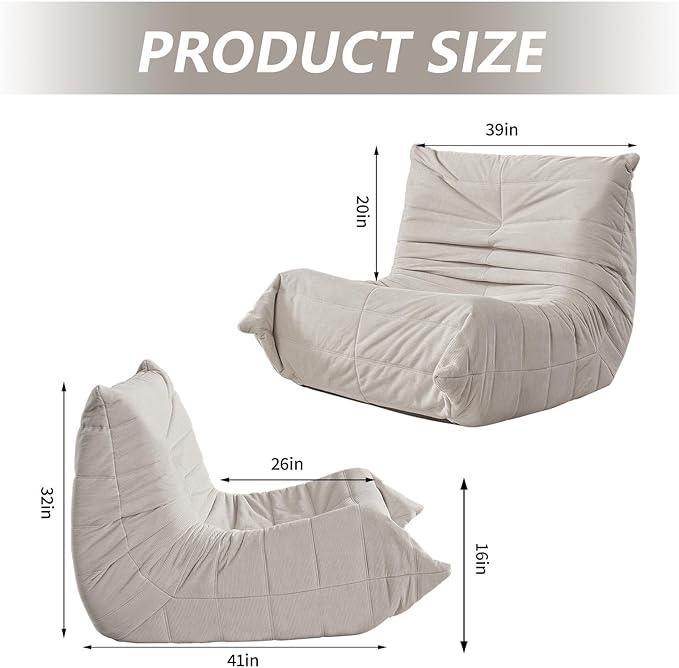 Modern Living Room Adult Floor Sofa Adult Living Room Furniture high Resilience Memory Sponge Comfortable Bedroom Balcony Dormitory Floor Chair. (Apricot)
