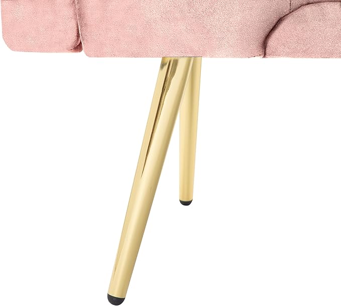 Futon Sofa Bed Convertible Futon Couch with Adjustable Backrest 68.31” Folding Sofa Bed with 2 Pillows &amp Metal Legs Sleeper Loveseat with Armrest for Home Office Pink