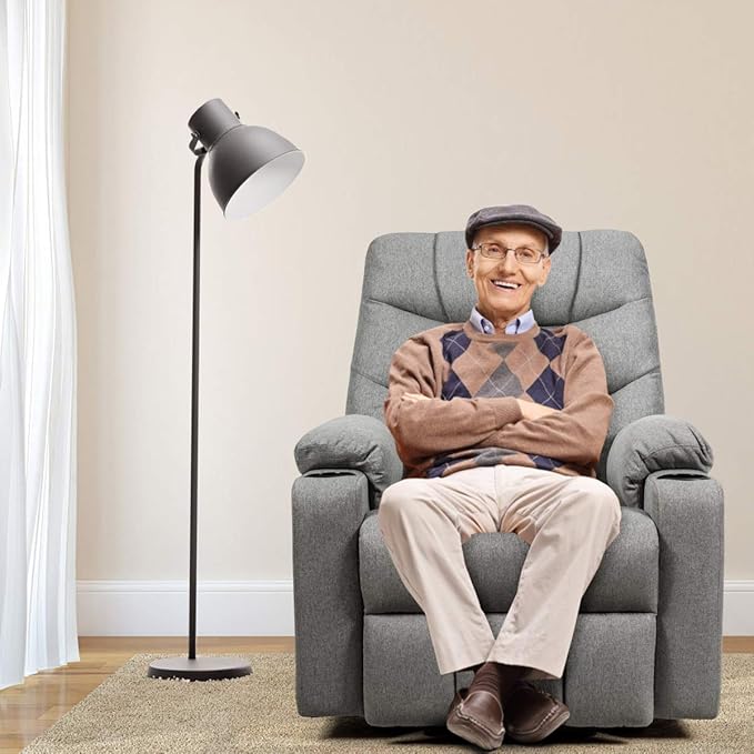 Giantex Power Lift Chair Electric Recliner Sofa for Elderly Fabric Reclining Sofa w/ 8 Point Massage &amp Lumbar Heat 2 Side Pockets Cup Holders USB Charge Port Motorized Sofa Chair for Living Roo