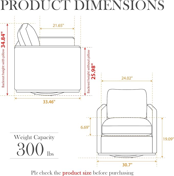 Aoiy &amp Wifon 30.7 W Swivel Accent Chair Set of 2 Mid Century Modern Swivel Chairs for Living Room Comfy Small Accent Chair PU Leather Coffee