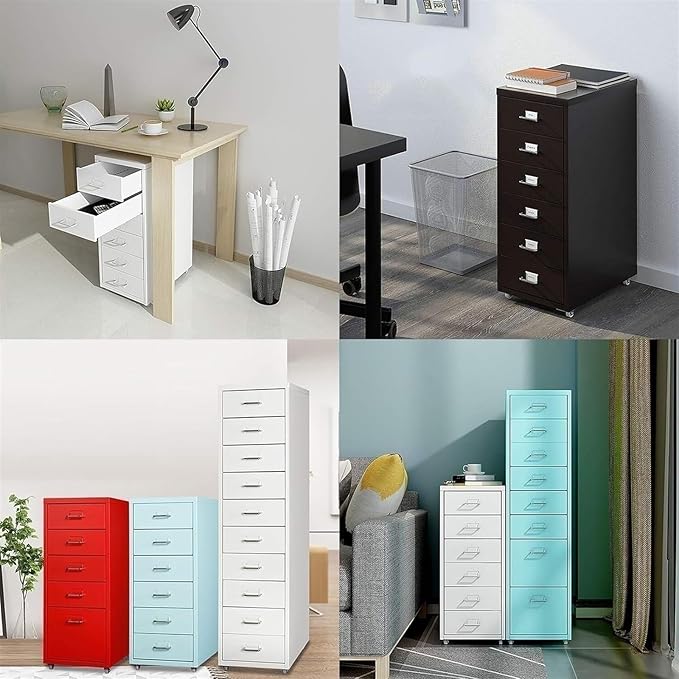 Filing Cabinet Pink Metal Filing Cabinet 5 Drawers Mobile Storage Cabinet - Colled Rolled Steel (Color : Grey Size : 41x28x69CM)