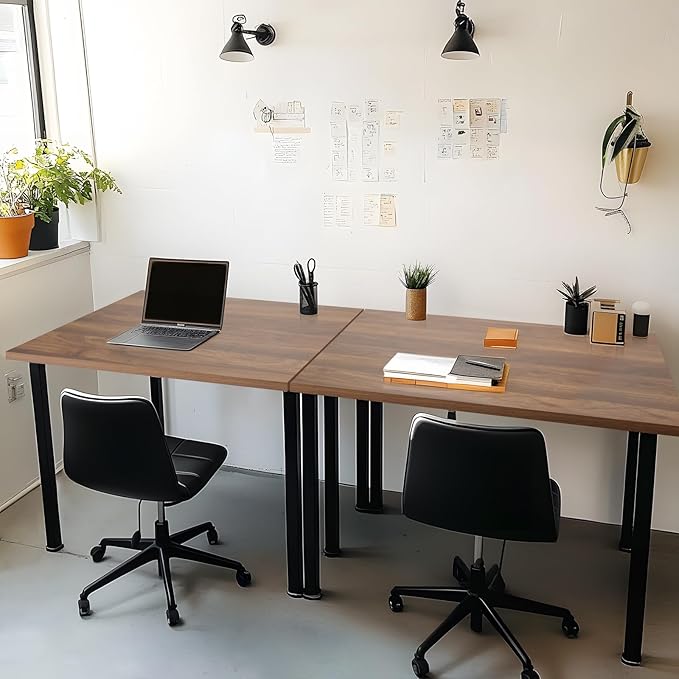 Kaboon Universal Tabletop 45x20 Solid One-Piece Melamine Table Top L-Desk Floating Desk DIY Home and Office Walnut