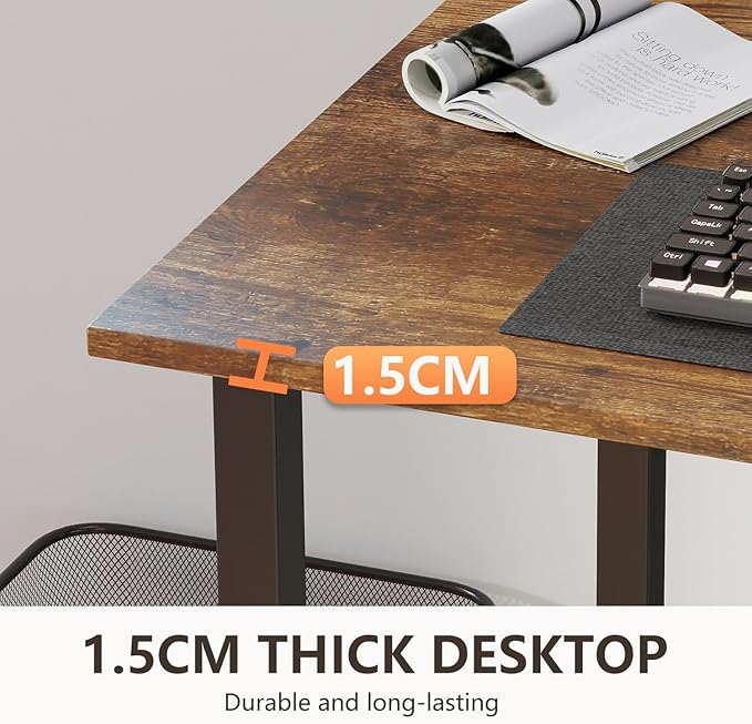 BestOffice Computer DeskHome Office Desk Modern Simple Style for Home Office Study Writing (Brown 55 Inch)