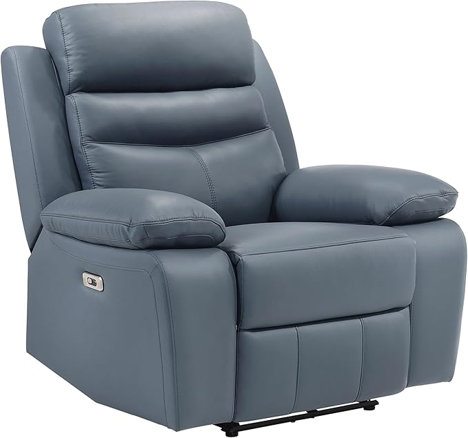 Lexicon Recliner Chair Living Room Leather Match Reclining Sofa Chair Home Theater Seating Wall Hugger Recliner Power Recliner Sofa Chair for Living Room/Office/Apartment Blue