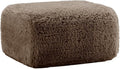 Plush Cloud Ottoman for Modular Sectional Comfy Compressed Footrest Stool Fluffy Boneless Floor Ottoman for Living Room Soft Plush Cushion Seat No Assembly (Choco)