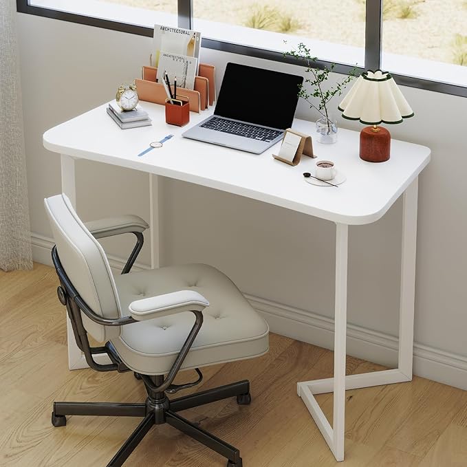 Computer Desk 40 Inch Small Table for OfficeModern Simple Style Writing Study Work Gaming Table for Home Office (White)