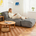 Folding Sofa Bed Convertible Floor Sleeper Chair Comfy Futon Floor Couch 2 in 1 Pull Out Single Boneless Sofa for Living Room Bedroom No Assembly (Corduroy Light GreyB)