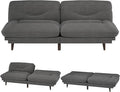 JUMMICO Convertible Futon Sofa Bed Sleeper Futon Couch with Adjustable Backrest and Armrests Modern Loveseat with Sturdy Wood Frame for Small Spaces Apartments (Fabric Dark Gray)